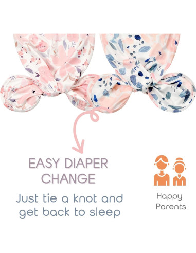 Vestido de dormir anudado Vollmic para bebé 0-3 meses rosa