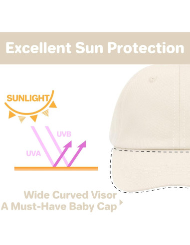 Gorra de béisbol QikQik para bebés 6-24 meses Beige