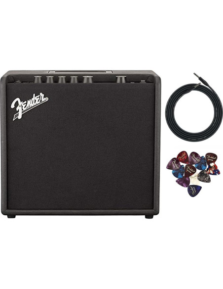 Amplificador Combo Fender Mustang LT25 25W con Cable y 12 Púas Amplificador Combo Fender Mustang LT25 25W con Cable y 12 Púas