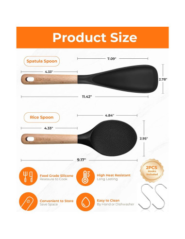 Espátula de Silicona Multifuncional FINENUT 2-Pack 28 cm