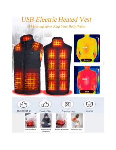 Chaleco Térmico Deceny CB USB Recargable para Hombres y Mujeres 2