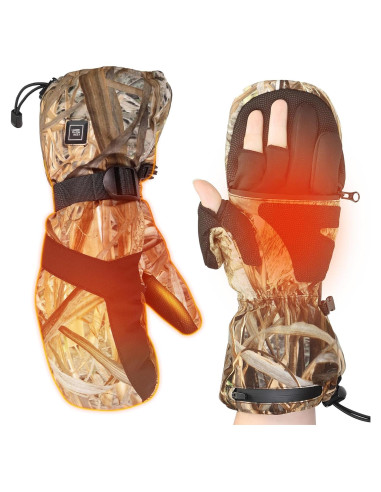 Guantes de Caza Calentados KEMIMOTO Camo Recargables Talla Grande