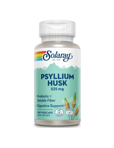 Cápsulas de Cáscara de Psyllium Solaray 525mg 100 Unidades