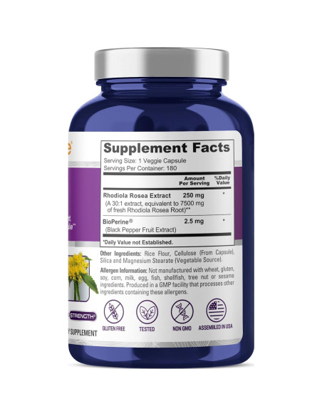 Suplemento Vegano Rhodiola Rosea 7500mg NusaPure 180 Cápsulas Suplemento Vegano Rhodiola Rosea 7500mg NusaPure 180 Cápsulas