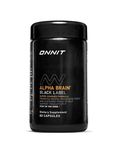 Suplemento Cerebral ONNIT Alpha Brain Etiqueta Negra 80 Cápsulas