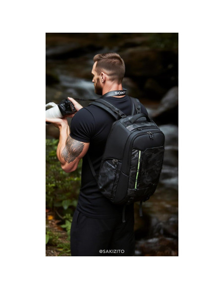 Mochila para Cámara SAKIZITO Waterproof 15.6" DSLR Negro-Verde Mochila para Cámara SAKIZITO Waterproof 15.6" DSLR Negro-Verde