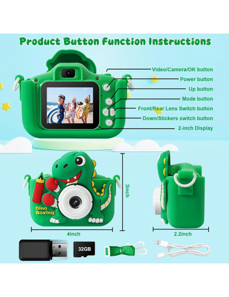 Cámara Digital para Niños SHZYGQ RY-KLXJ 48MP 1080P HD Cámara Digital para Niños SHZYGQ RY-KLXJ 48MP 1080P HD
