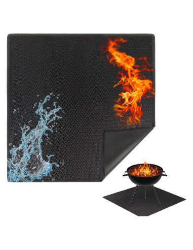 Alfombrilla Ignífuga Cuadrada Klmnop 102x102 cm para Fogata