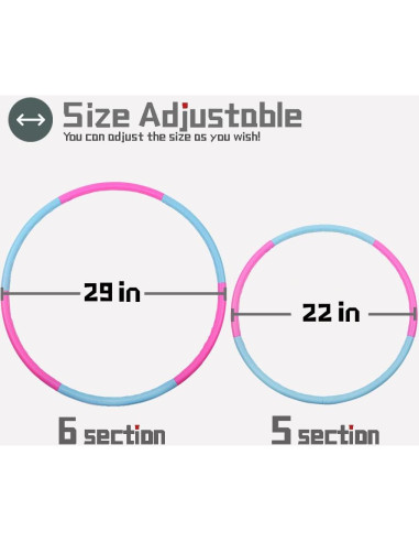 Aros de Ejercicio Beakabao para Niños 6 Piezas Ajustables 73.66cm