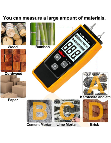 Medidor de Humedad Digital RZ660 para Madera y Mortero