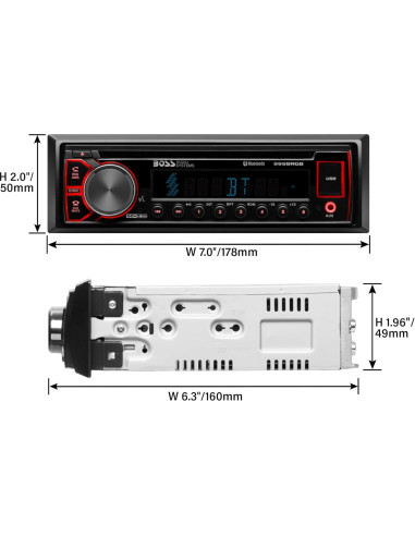 BOSS Audio 595BRGB Estéreo Automóvil Bluetooth CD USB