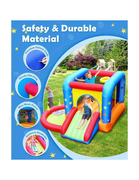 Casa Inflable de Rebote Step4Fun 5 en 1 con Tobogán y Pelotas Casa Inflable de Rebote Step4Fun 5 en 1 con Tobogán y Pelotas