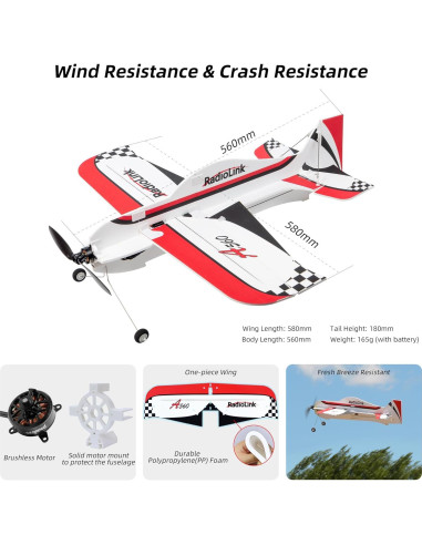 Avión RC Radiolink A560 PNP 580mm 6 Modos de Vuelo
