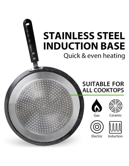 Sartén para Crepas Buecmue 26.67 cm Antiadherente con Espátula Sartén para Crepas Buecmue 26.67 cm Antiadherente con Espátula