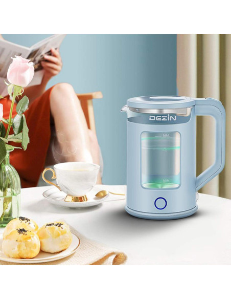 Hervidor Eléctrico DEZIN DZ350B 1.5L Doble Pared LED Bicolor Hervidor Eléctrico DEZIN DZ350B 1.5L Doble Pared LED Bicolor