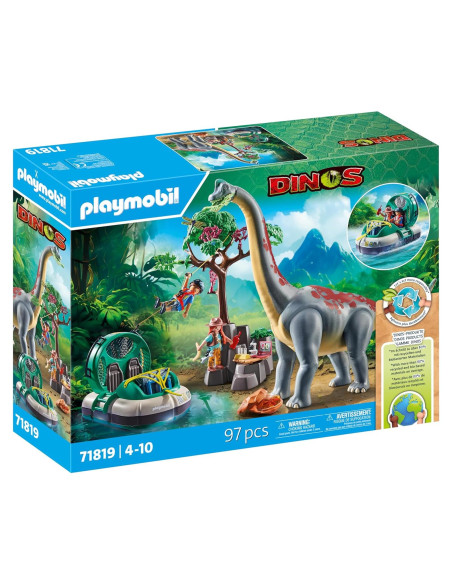 Set de Juego Playmobil Brachiosaurus con Hovercraft 71819 Set de Juego Playmobil Brachiosaurus con Hovercraft 71819