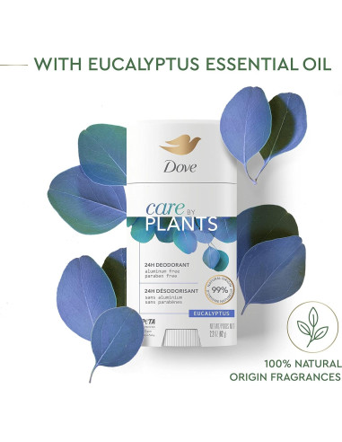 Desodorante en barra Dove Cuidado por Plantas Eucalipto 74g x3