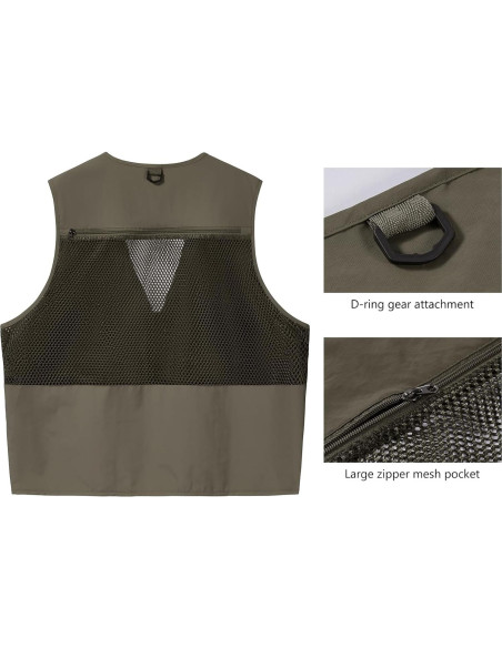 Chaleco de Carga Utilitario Bassdash Verde Militar Mediano Chaleco de Carga Utilitario Bassdash Verde Militar Mediano