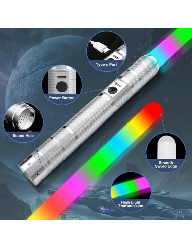 Sable de Luz RGB JOINBO 62 cm Recargable 2 Paquetes