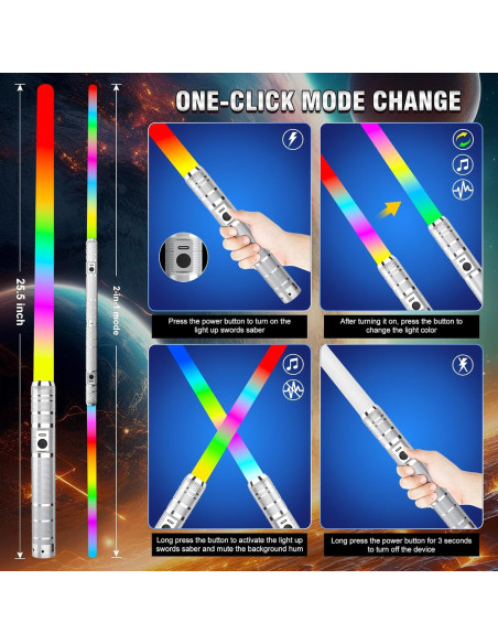 Sable de Luz RGB JOINBO 62 cm Recargable 2 Paquetes Sable de Luz RGB JOINBO 62 cm Recargable 2 Paquetes