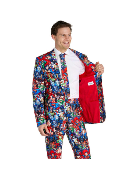 Traje de Héroes de DC Comics OppoSuits para Hombre - Batman, Superman, Mujer Maravilla - Incluye Blazer, Pantalones y Corbata Traje de Héroes de DC Comics OppoSuits para Hombre - Batman, Superman, Mujer Maravilla - Incluye Blazer, Pantalones y Corbata