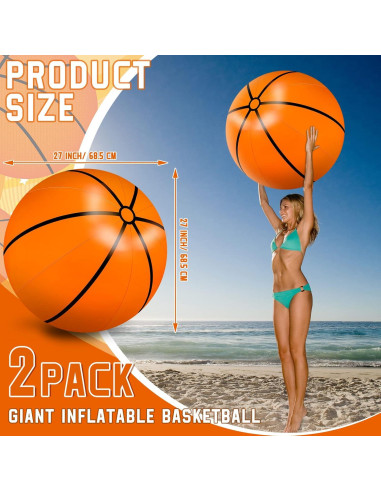 Pelotas Inflables Gigantes Meooeck 68.58 cm 2 Pcs Baloncesto