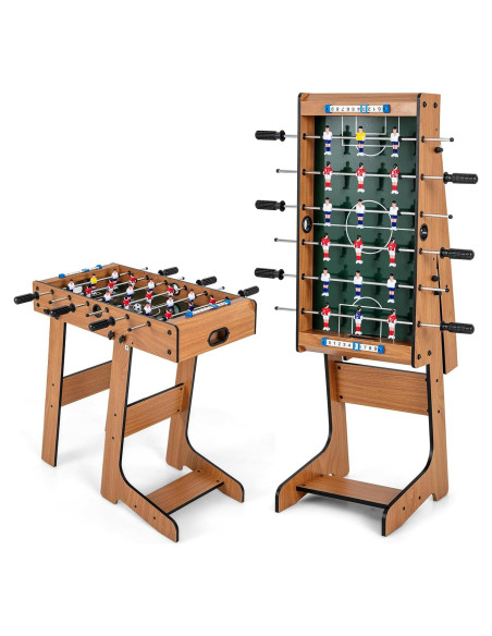 Mesa de Futbolín Plegable GYMAX 69.85x58.42 cm para Niños y Adultos Mesa de Futbolín Plegable GYMAX 69.85x58.42 cm para Niños y Adultos