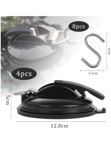 Ventosas de Succión OCR 4 Pack Alta Resistencia 11.5x4.5cm