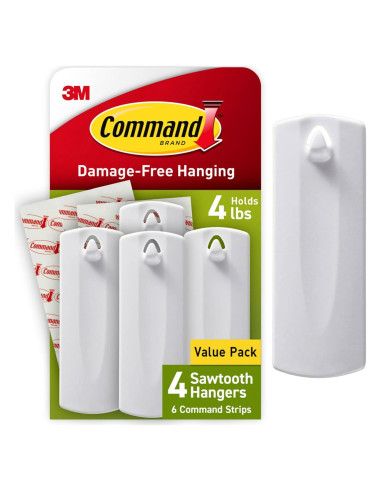 Ganchos para Cuadros Command 4 Pzas Diente de Sierra 1.81 kg