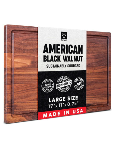 Tabla de Cortar Reversible de Madera de Nogal Mevell 43x27 cm