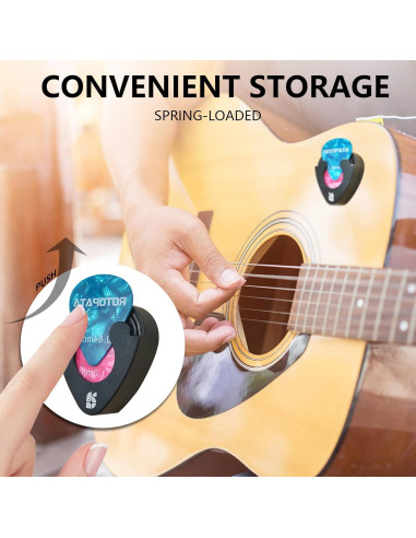 Soporte para Púas de Guitarra ROTOPATA con 30 Púas de 0.5 a 1.2mm