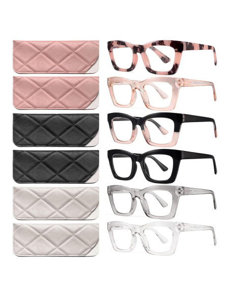 Gafas de Lectura CCVOO Oprah 6 Paquete Anti Luz Azul