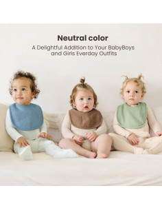 Konssy Paquete de 10 Baberos de Muselina para Bebés Unisex 2