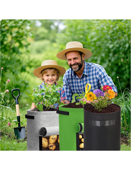 Paquete de 2 bolsas de cultivo JORMEY 37.85L para verduras Paquete de 2 bolsas de cultivo JORMEY 37.85L para verduras