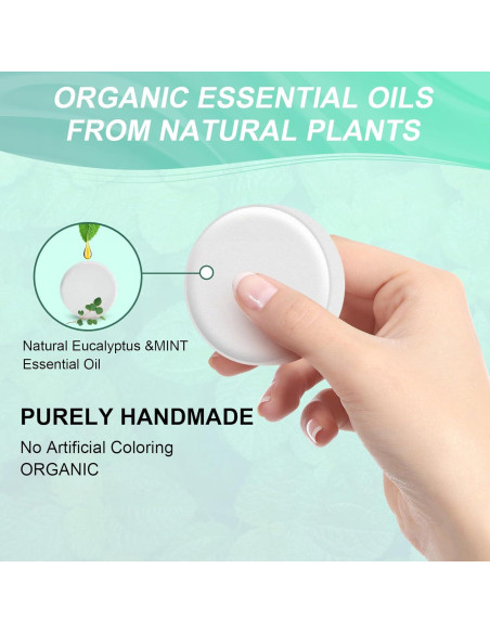 Bombas de Ducha Aromaterapia Orgánicas YOJFOJV - Eucalipto y Menta, 6 Piezas Bombas de Ducha Aromaterapia Orgánicas YOJFOJV - Eucalipto y Menta, 6 Piezas