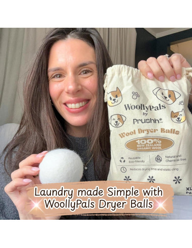 Bolas de Secado WoollyPals XL - 100% Lana de Nueva Zelanda - Ecológicas