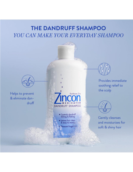 Champú Medicado Zincon Anticaspa 236.6 ml - Alivio Picazón Champú Medicado Zincon Anticaspa 236.6 ml - Alivio Picazón
