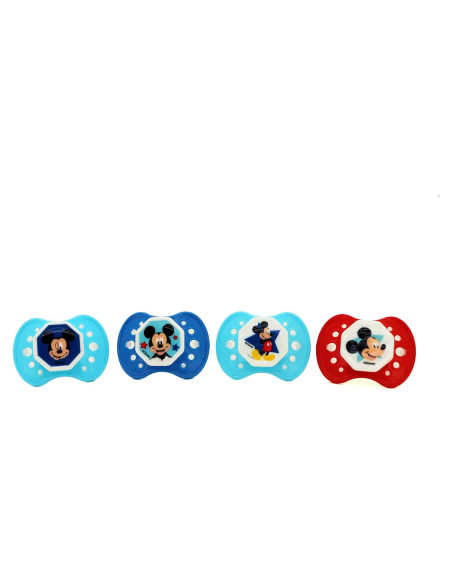 Chupetes Disney Mickey Mouse Paquete de 4 para Bebés 0-6 Meses Chupetes Disney Mickey Mouse Paquete de 4 para Bebés 0-6 Meses