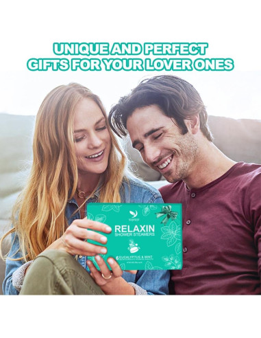 Bombas de Ducha Aromaterapia Orgánicas YOJFOJV - Eucalipto y Menta, 6 Piezas