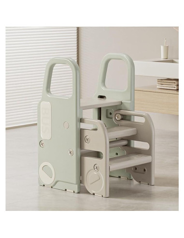 Taburete Escalón Plegable UNICOO Verde Pastel 2-en-1