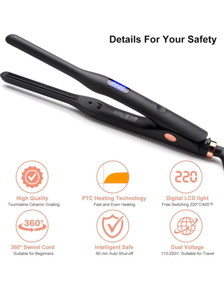 Plancha de Pelo Mini Profesional JAETON 2 en 1 para Cabello Corto Plancha de Pelo Mini Profesional JAETON 2 en 1 para Cabello Corto