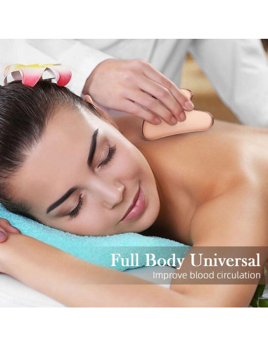 Masajeador Gua Sha Facial BESKAR Acero Inoxidable Rosa 5.5cm