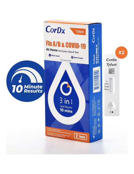 Prueba Rápida Multiplex CorDx TyFast Flu A/B y COVID-19 10 Min Prueba Rápida Multiplex CorDx TyFast Flu A/B y COVID-19 10 Min