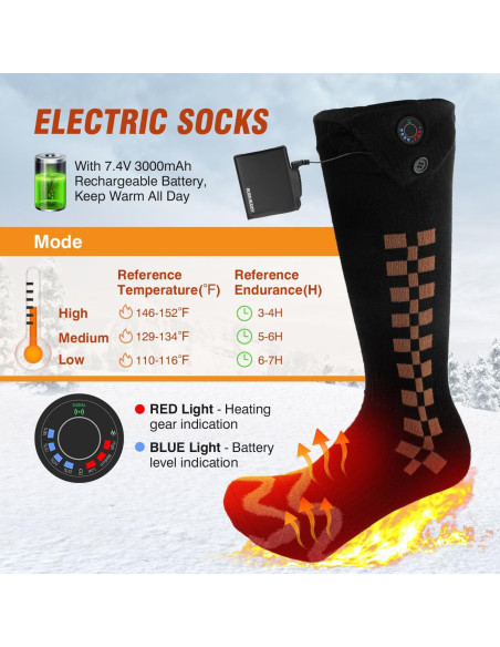 Calcetines Calentados Eléctricos Tiptop Home Unisex 5000mAh Calcetines Calentados Eléctricos Tiptop Home Unisex 5000mAh