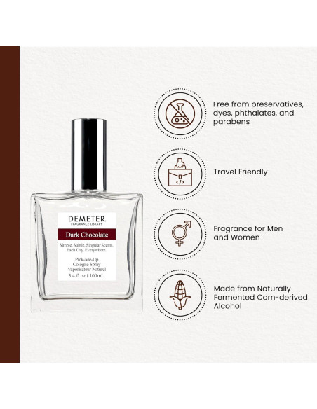 Colonia Demeter Chocolate Oscuro 100 ml - Fragancia Unisex Colonia Demeter Chocolate Oscuro 100 ml - Fragancia Unisex