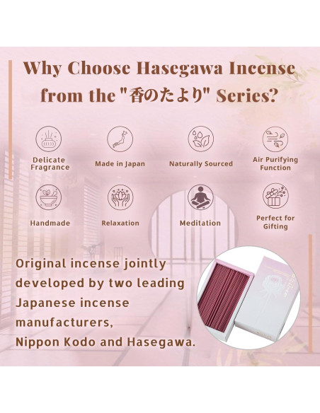 Incienso Hasegawa Kaori no Tayori Rosa 6 cm Bajo Humo 50g Incienso Hasegawa Kaori no Tayori Rosa 6 cm Bajo Humo 50g