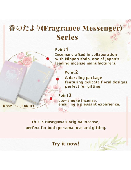 Incienso Hasegawa Kaori no Tayori Rosa 6 cm Bajo Humo 50g Incienso Hasegawa Kaori no Tayori Rosa 6 cm Bajo Humo 50g