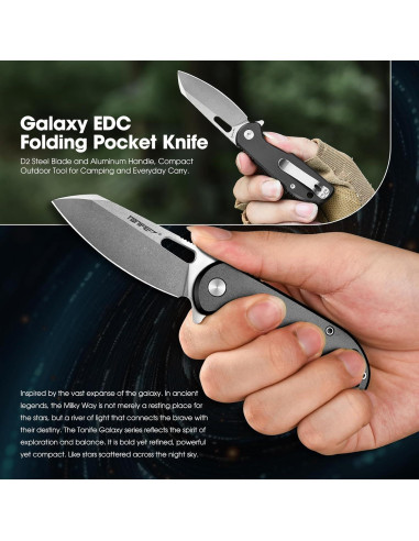 Cuchillo Plegable EDC TONIFE CKT9205 Acero D2 Mango Aluminio