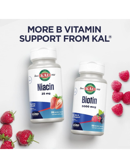 KAL Ultra B12 Metilcobalamina 10,000 mcg Sabor Frambuesa 30 Tabletas KAL Ultra B12 Metilcobalamina 10,000 mcg Sabor Frambuesa 30 Tabletas