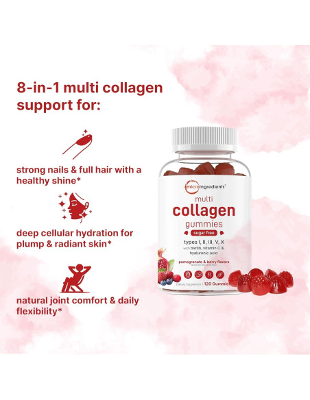 Gominolas de Multi Colágeno Micro Ingredients 120 g Sin Azúcar Gominolas de Multi Colágeno Micro Ingredients 120 g Sin Azúcar